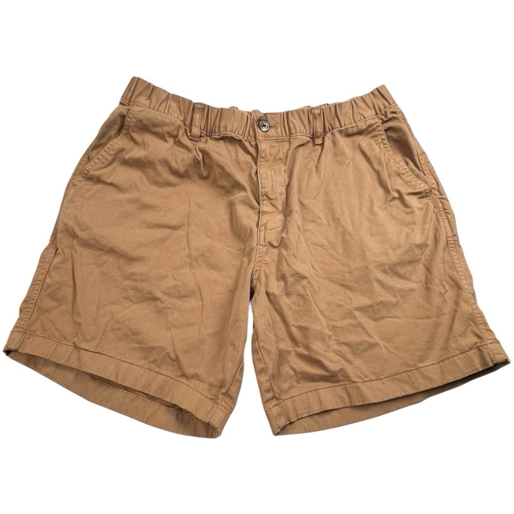 Bear Bottom Mens XL Brown 7" Inseam Shorts Elastic Waist Khaki